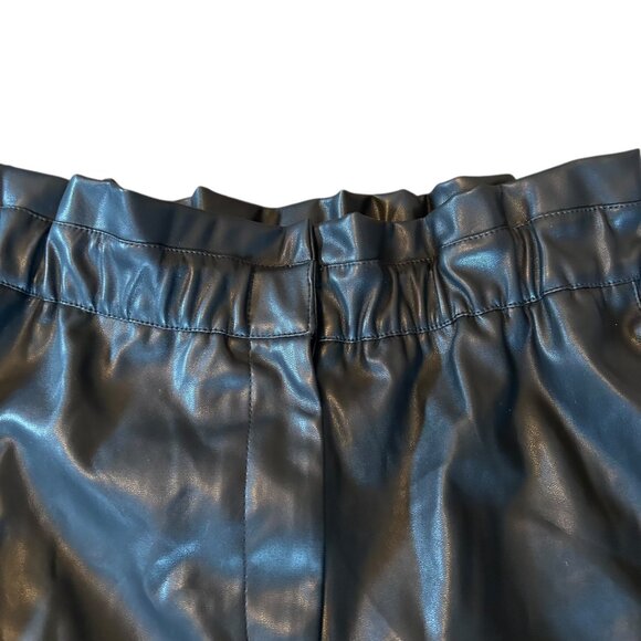 NWT Lucy Paris Faux Leather High Rise Paper Bag Edgy Music Festival Shorts L - Picture 3 of 5